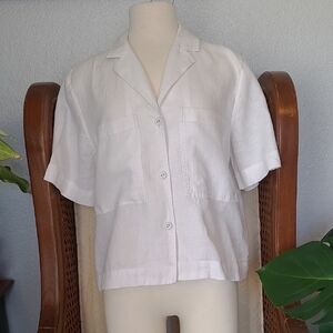 Everlane White Linen Top